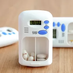 Smart portable Multi-Alarm Timer Pills Reminder Medicine Box White