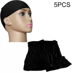 5pcs High Elastic Silk Socks Fake Hair Net Wig Liner Caps Snood Mesh