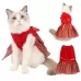 Christmas Pet Dog Plaid Butterfly Skirt