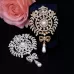 2 PCS Crown Brooch Pearl Butterfly Fringed Brooch Silver
