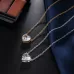 Crystal Heart Pendant Necklace Female Short Chain Necklace Silver