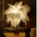 Ostrich Feather Table Lamp Wrought Iron Night Light LED Copper Wire Lamp