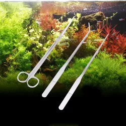 3 in 1 Stainless Steel Scissors Tweezers and Clip Tree Plant Grass Miniatures Aquarium Fish Tank Landscape Trim Tools