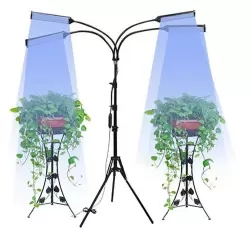 USB 40W 12V LED Plant Growth Supplement Light With RF Remote Control Floor Folding Tripod Without Power Adapter Square Version