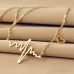 Necklace Love Shaped Titanium Steel Heartbeat Lockbone Chain Heart Pendant Necklace Female Retro Necklace Jewelry Accessorie