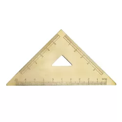 Brass Retro Drawing Ruler Measuring Tools 0-10cm Isosceles Triangle Ruler