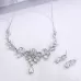 Elegant Simple Bridal Wedding Earrings Zircon Necklace Set