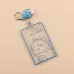 2 PCS Transparent Acrylic Push Pull Card Sleeve Bell Keychain Ring ID Card Sleeve