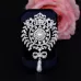 2 PCS Crown Brooch Pearl Butterfly Fringed Brooch Silver