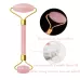 Double Head Massage Roller Natural Rose Crystal Quartz Jade Stone Anti Cellulite Wrinkle Facial Body Beauty Health Tool Pink