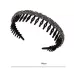 Acrylic Hair Accessories Flocking Cloth Rhinestone Wave Non-Slip Headband With Comb Teeth Black