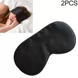 2 PCS Pure Silk Sleep Rest Eye Mask Padded Shade Cover Travel Relax Aid Blindfolds Black