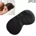 2 PCS Pure Silk Sleep Rest Eye Mask Padded Shade Cover Travel Relax Aid Blindfolds Black