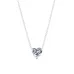 Crystal Heart Pendant Necklace Female Short Chain Necklace Silver