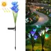 Simulated Lily Flower 4 Heads Solar Powered Outdoor IP55 Waterproof LED Decorative Lawn Lamp Colorful Light