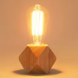 Solid Wood Decoration LED Night Light Modern Minimalist Warm Bedroom Bedside Lamp Small Table Lamp without LED Bulbs EU Plug