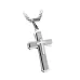 1213 Three Layer Cross Necklace Titanium Steel Men Necklace Steel Color Pendant and  Pearl Chain
