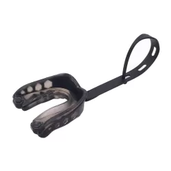 Mouthguard Braces Boxing Taekwondo Combat Protective Gear With Lanyard  Large Black