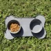 Pet Silicone Folding Bowl Mat Non-Slip and Bite Resistant Portable Feeding Bowl Gray