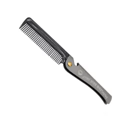 Folding Oil Head Comb Beard Styling Comb Plating Gray