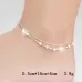 Fashion Jewelry Double Powder Beads and Stars Silver Plated Anklets