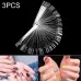 3 Set Fan-shaped Nail Mold Swatch Nail Polish Color Card Nail Art Display Board With nails transparent