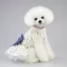 Pet Clothing Dog Cat Spring and Summer Breathable Daisy Skirt Blue Flower