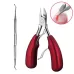 2 in 1 Nail Clipper for Paronychia Stainless Steel Olecranon Nail Nipper or Ingrown Nail Lifter Red