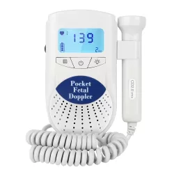 FD-100 Digital Fetal Doppler Ultrasound Sound Baby Heartbeat Detector Monitor LED Digital Prenatal Pocket Fetal Doppler Stethoscope Blue