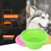 Portable Stretchable Silicon Food Feeder Dish Serving Bowl Water Container for Cat Dog Pet Random Color Delivery