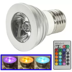 E27 3W RGB Flash LED Light Bulb with Remote Controller AC 85-265V 240-270lm