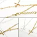 Women Fashion Bright Electroplating Cross Jewelry Necklace Silver