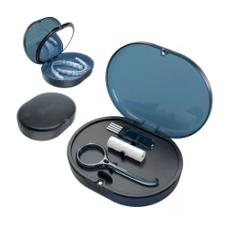 Magnetic Braces Holder Beauty Mirror Storage Box With Chewing Glue Navy
