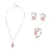 Women Opal Necklace Earrings Ring Crystal Jewelry Set
