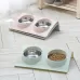 Stainless Steel Pet Bowl Slope Plastic Anti-skid Anti-splash Food Feeder