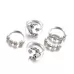 5 PCS in Set Vintage Women Star Moon Adjustable Ring Set