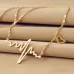 Necklace Love Shaped Titanium Steel Heartbeat Lockbone Chain Heart Pendant Necklace Female Retro Necklace Jewelry Accessorie