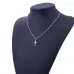 Women Fashion Bright Electroplating Cross Jewelry Necklace Silver