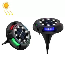 Outdoor Solar Underground Lamp Rotating Buried Lawn Lamp 8 LEDs White Color Light