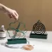 Simple Hangable Wrought Iron Mosquito Coil Holder Portable Fireproof Mosquito Coil Tray Incense Burner Ornaments Four Leaf Grass