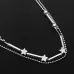 Fashion Jewelry Double Powder Beads and Stars Silver Plated Anklets