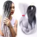 60cm 57 Black and Lake Blue Fashion Color Gradient Individual Braid Wigs Chemical Fiber Big Braids