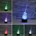 Guitar Shape 3D Colorful LED Vision Light Table Lamp Crack Touch Version