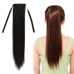 60cm Natural Long Straight Hair Ponytail Bandage-style Wig Ponytail for Women