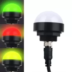 24V Safety Three-Color Warning Light Alarm LED Hemispherical Waterproof Indicator No Sound