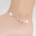 Fashion Jewelry Double Powder Beads and Stars Silver Plated Anklets