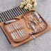 14 In 1 Nail Clippers Set Stainless Steel Beauty Manicure Tool Brown