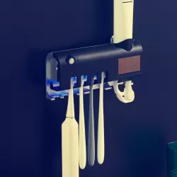 Ultraviolet Toothbrush Sterilizer Bathroom Wall-mounted Toothbrush Holder Black