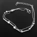 Fashion Jewelry Double Powder Beads and Stars Silver Plated Anklets