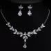 Elegant Simple Bridal Wedding Earrings Zircon Necklace Set